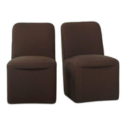 Bent Rolling Dining Chair Dark Brown - Set of Two by Moe's Home Collection