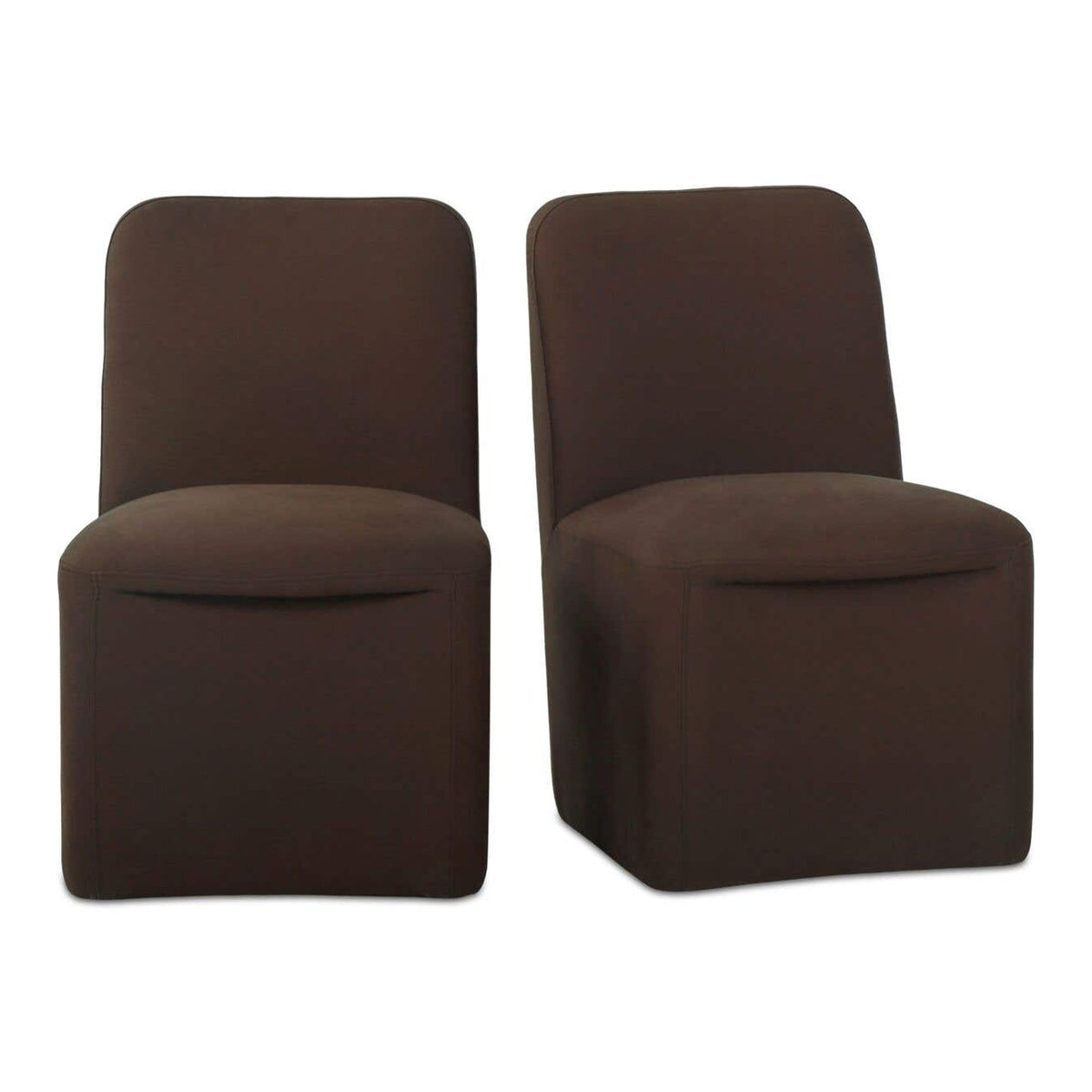 Bent Rolling Dining Chair Dark Brown - Set of Two by Moe's Home Collection