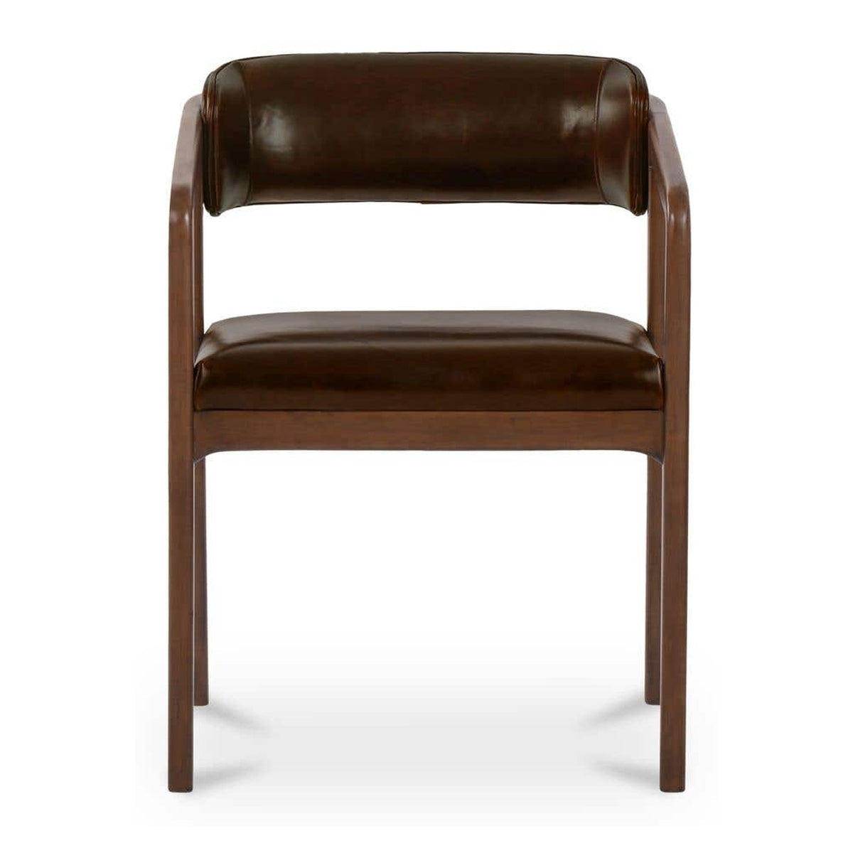 Calder Dining Chair Dark Brown Leather by Moe's Home Collection