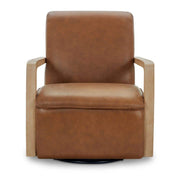 Matias Swivel Chair Tan Leather by Moe's Home Collection