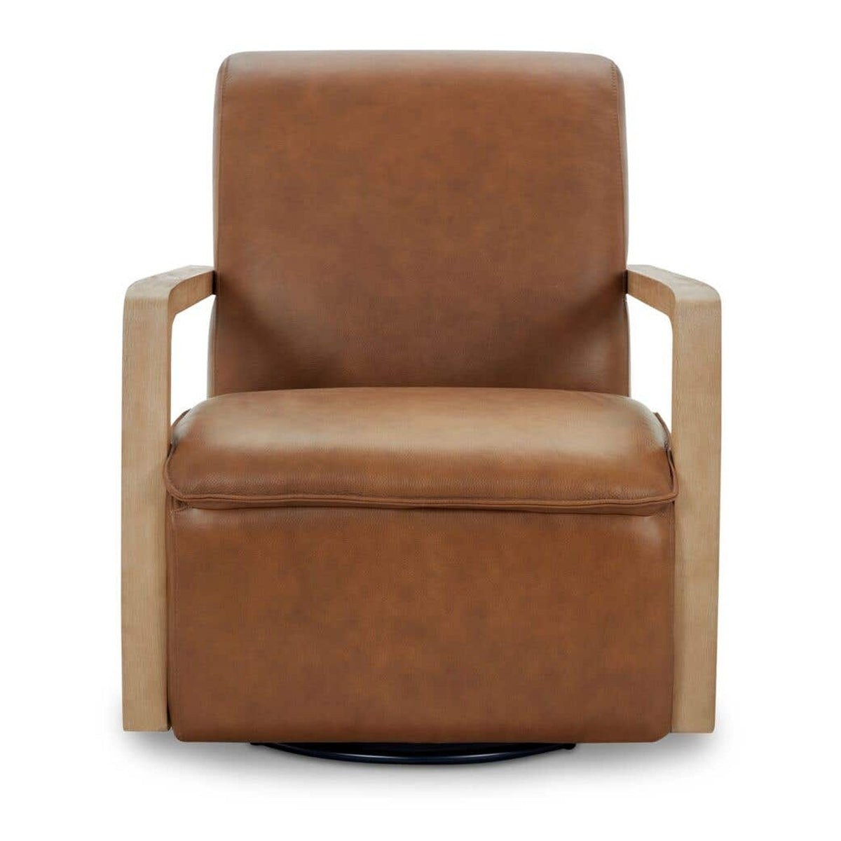 Matias Swivel Chair Tan Leather by Moe's Home Collection