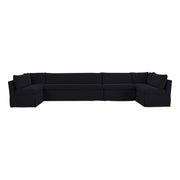 Fable Slipcover Dining Banquette U-Shape Black 168 in by Moe's Home Collection