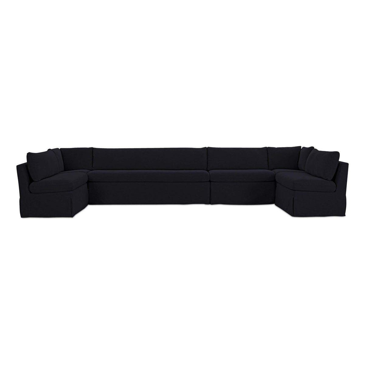 Fable Slipcover Dining Banquette U-Shape Black 168 in by Moe's Home Collection