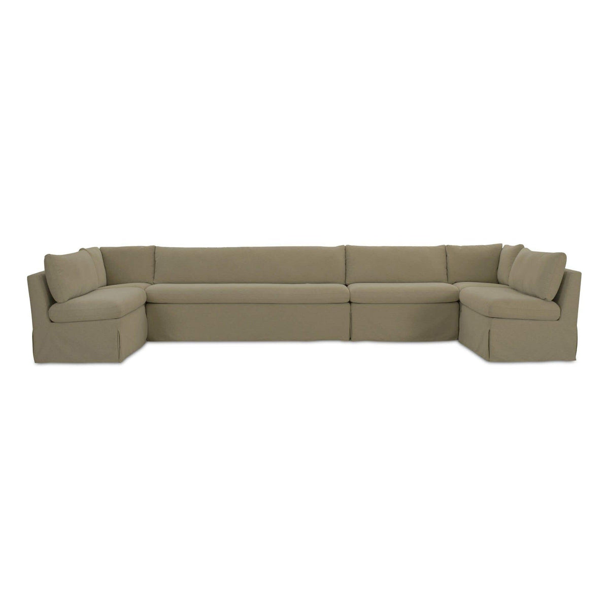 Fable Slipcover Dining Banquette U-Shape Olive 168 in by Moe's Home Collection