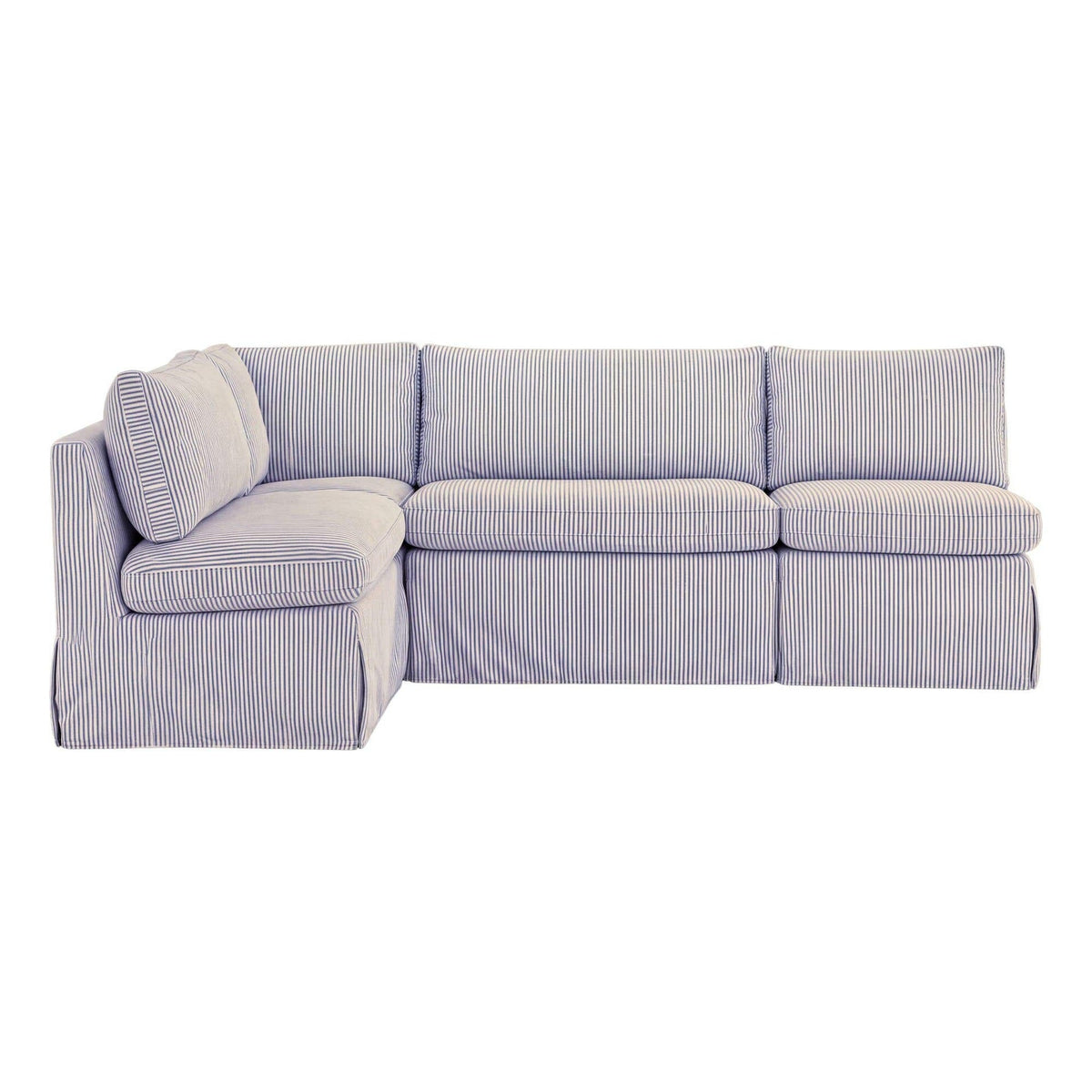 Fable Slipcover Dining Banquette L-Shape Navy Stripe 96 in by Moe's Home Collection