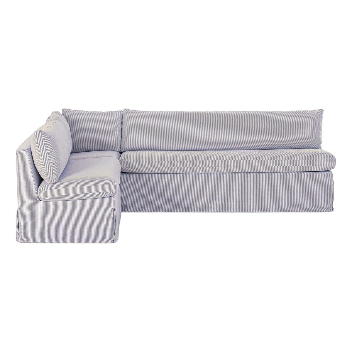 Fable Slipcover Dining Banquette L-Shape Navy Stripe 100.5 in by Moe's Home Collection