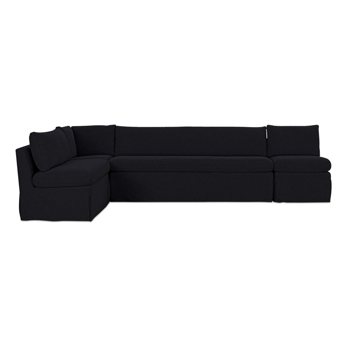Fable Slipcover Dining Banquette L-Shape Black 125.5 in by Moe's Home Collection