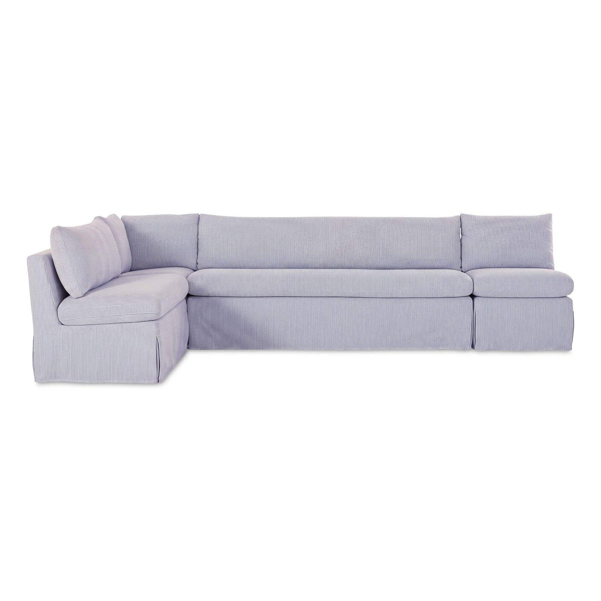 Fable Slipcover Dining Banquette L-Shape Navy Stripe 125.5 in by Moe's Home Collection