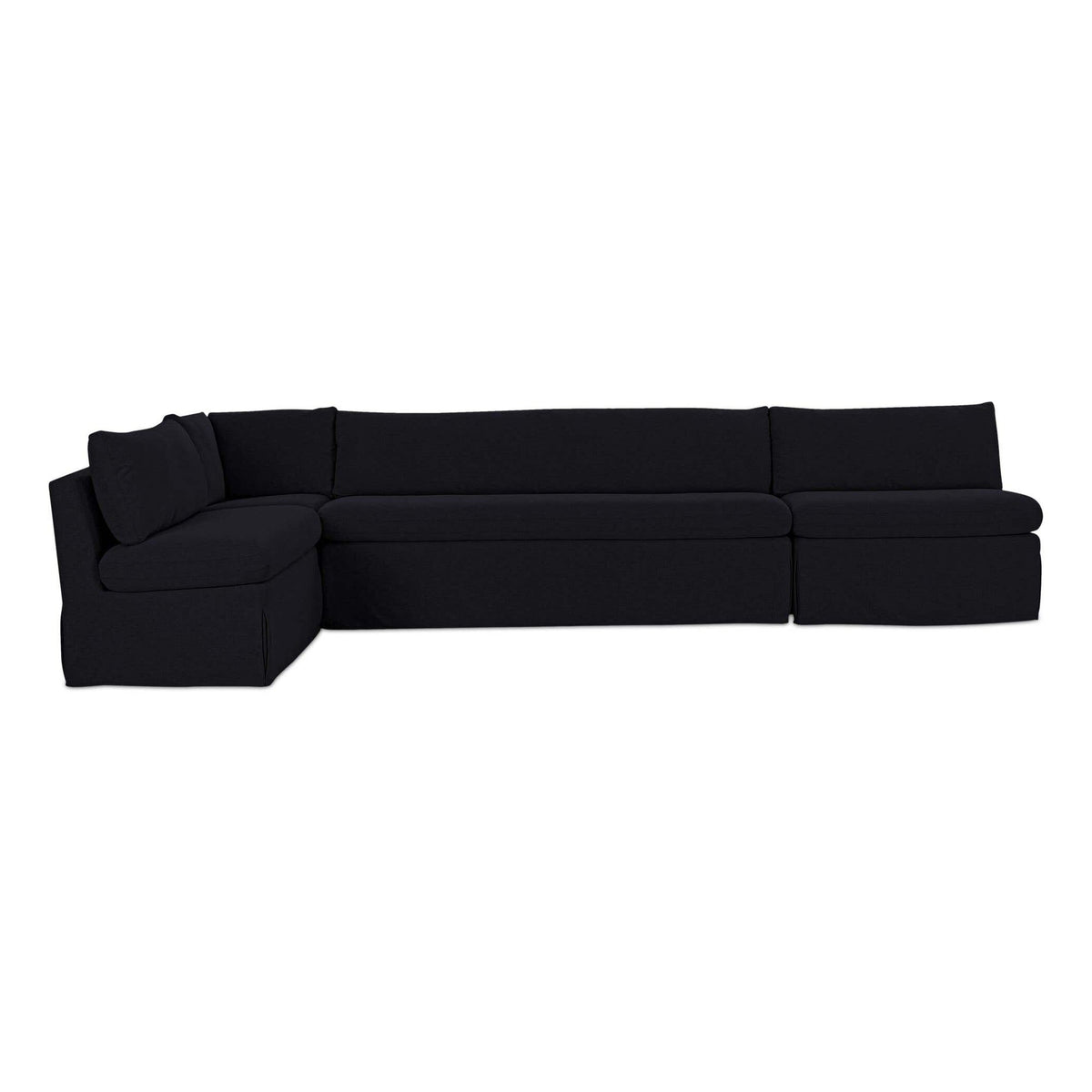 Fable Slipcover Dining Banquette L-Shape Black 139.5 in by Moe's Home Collection