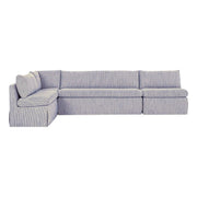 Fable Slipcover Dining Banquette L-Shape Navy Stripe 139.5 in by Moe's Home Collection