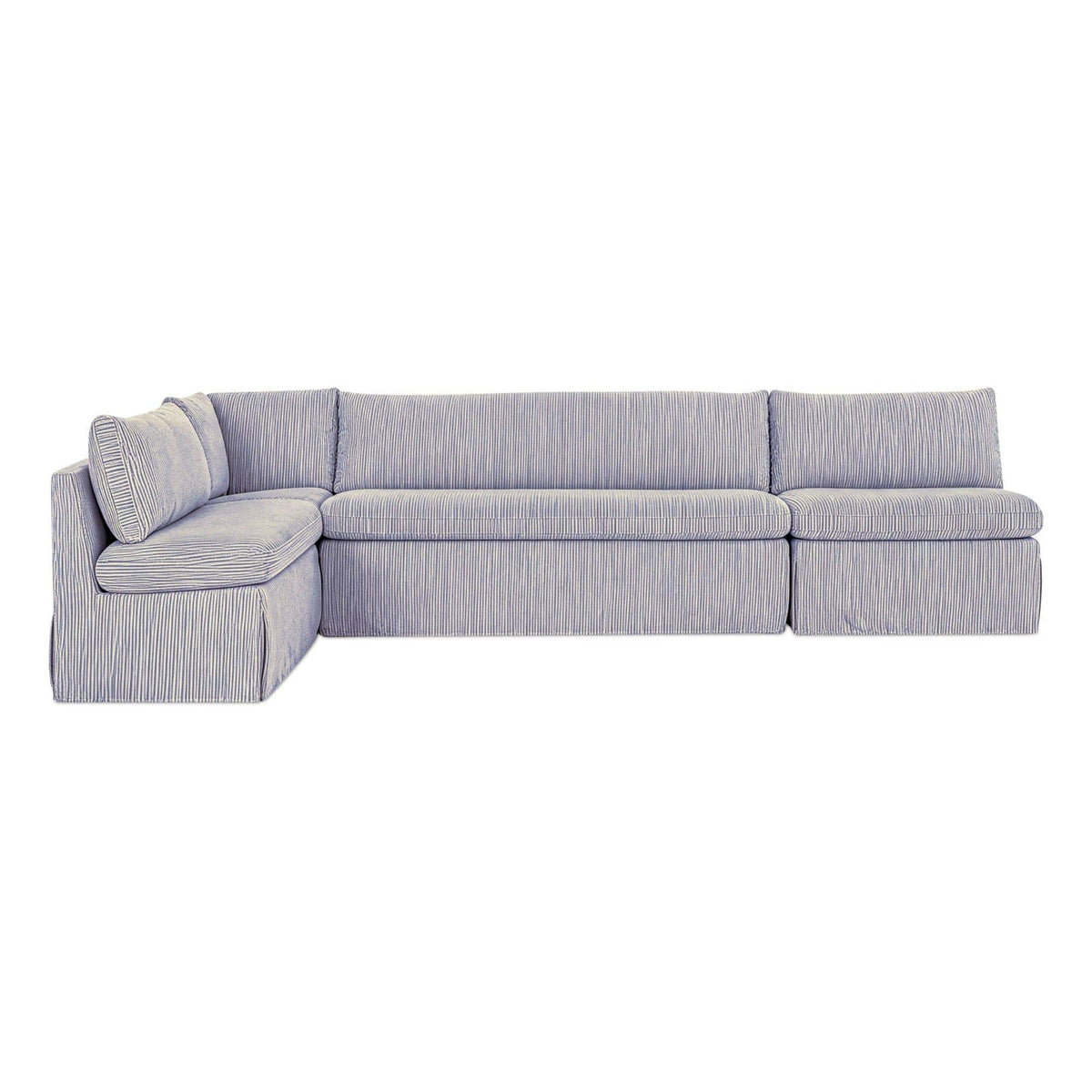 Fable Slipcover Dining Banquette L-Shape Navy Stripe 139.5 in by Moe's Home Collection