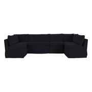 Fable Slipcover Dining Banquette U-Shape Black 121 in by Moe's Home Collection