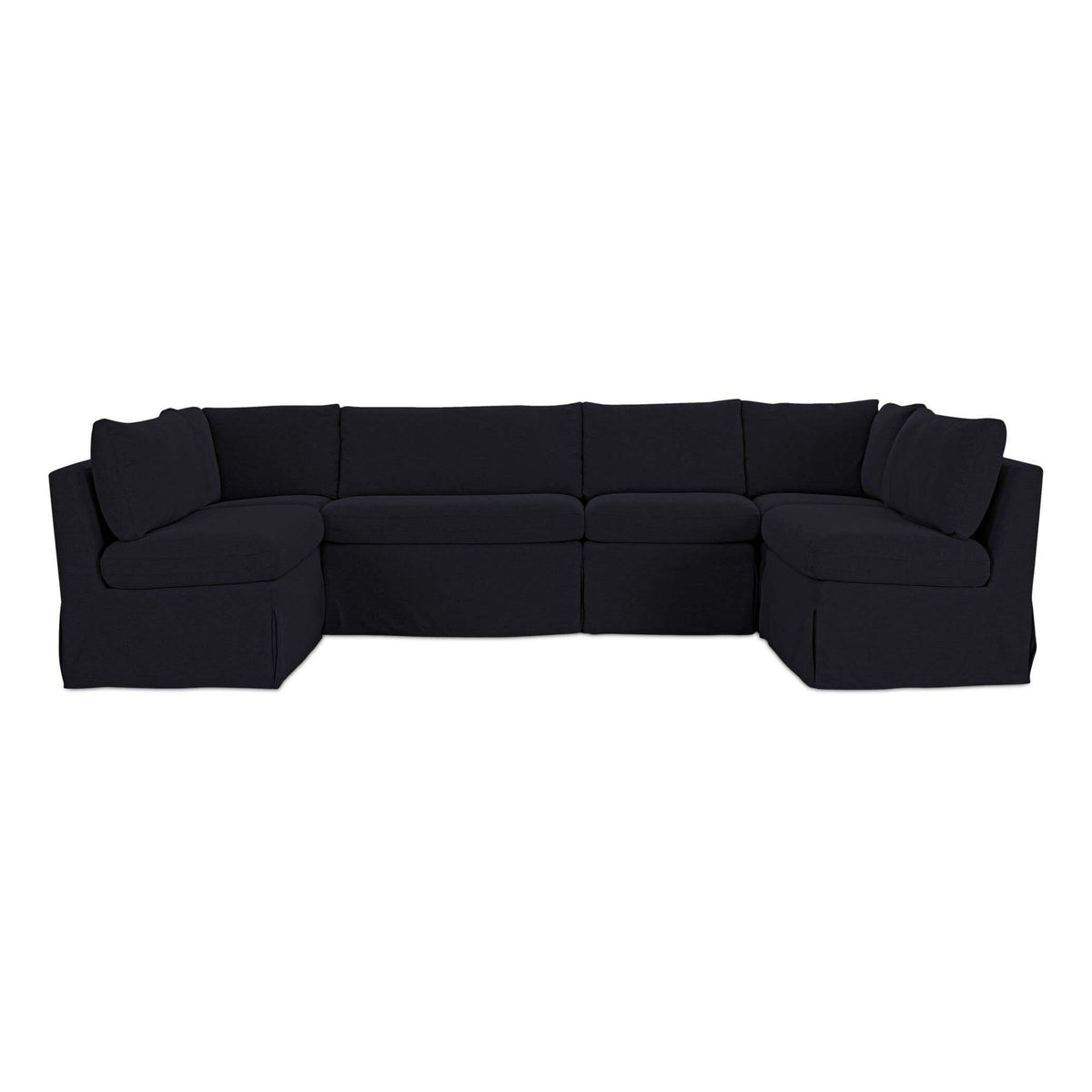 Fable Slipcover Dining Banquette U-Shape Black 121 in by Moe's Home Collection