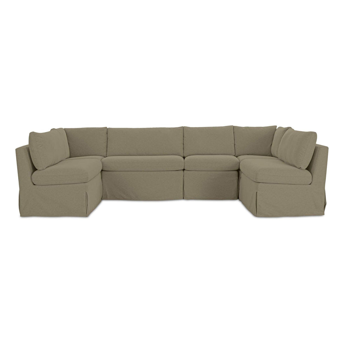 Fable Slipcover Dining Banquette U-Shape Olive 121 in by Moe's Home Collection
