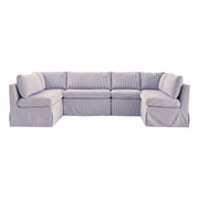 Fable Slipcover Dining Banquette U-Shape Navy Stripe 121 in by Moe's Home Collection
