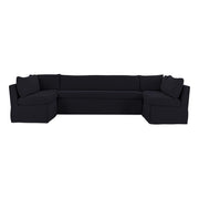 Fable Slipcover Dining Banquette U-Shape Black 129 in by Moe's Home Collection