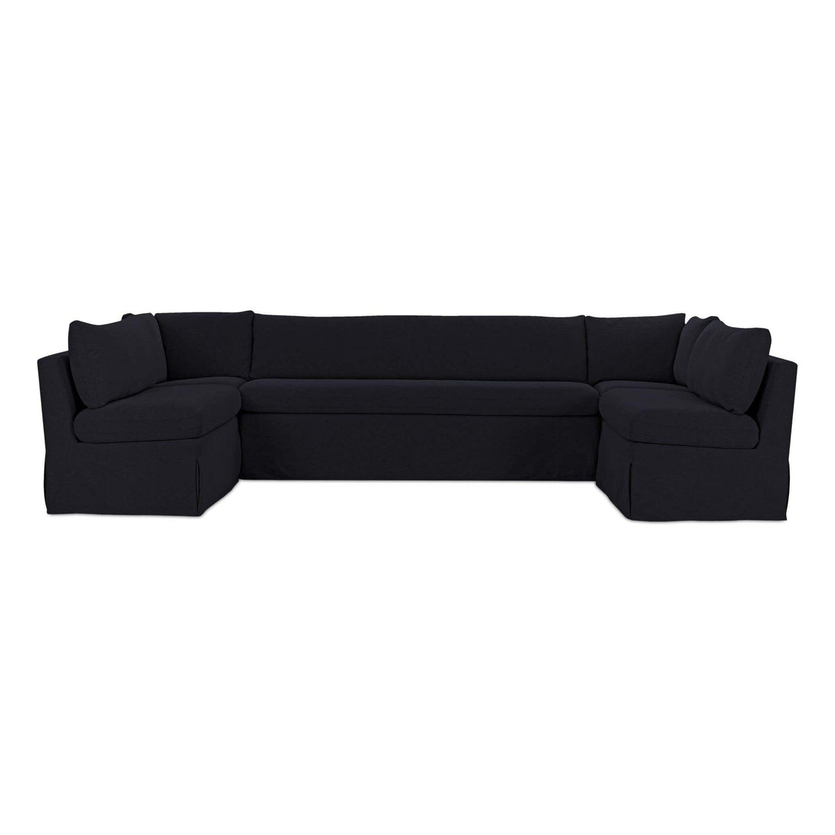Fable Slipcover Dining Banquette U-Shape Black 129 in by Moe's Home Collection