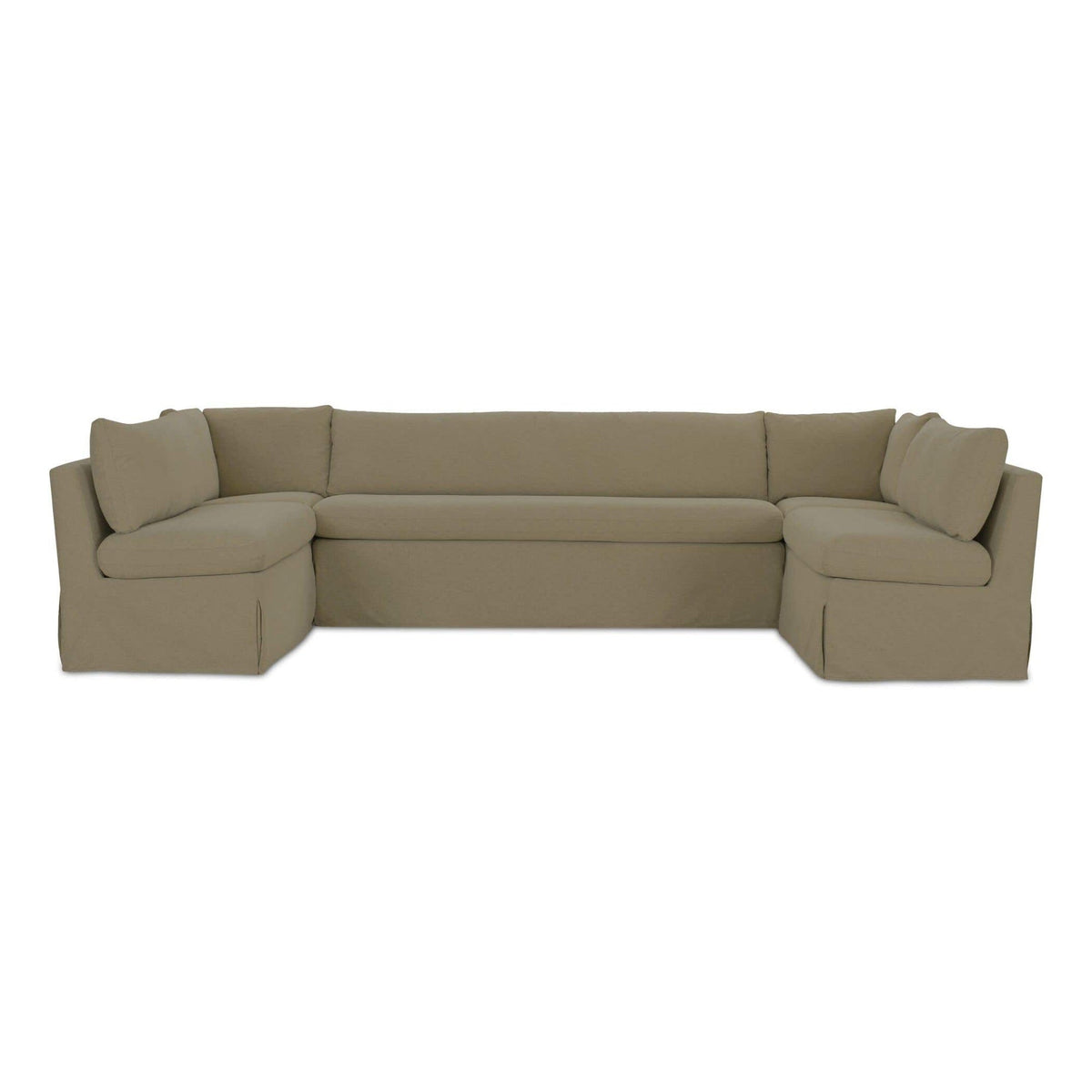 Fable Slipcover Dining Banquette U-Shape Olive 129 in by Moe's Home Collection