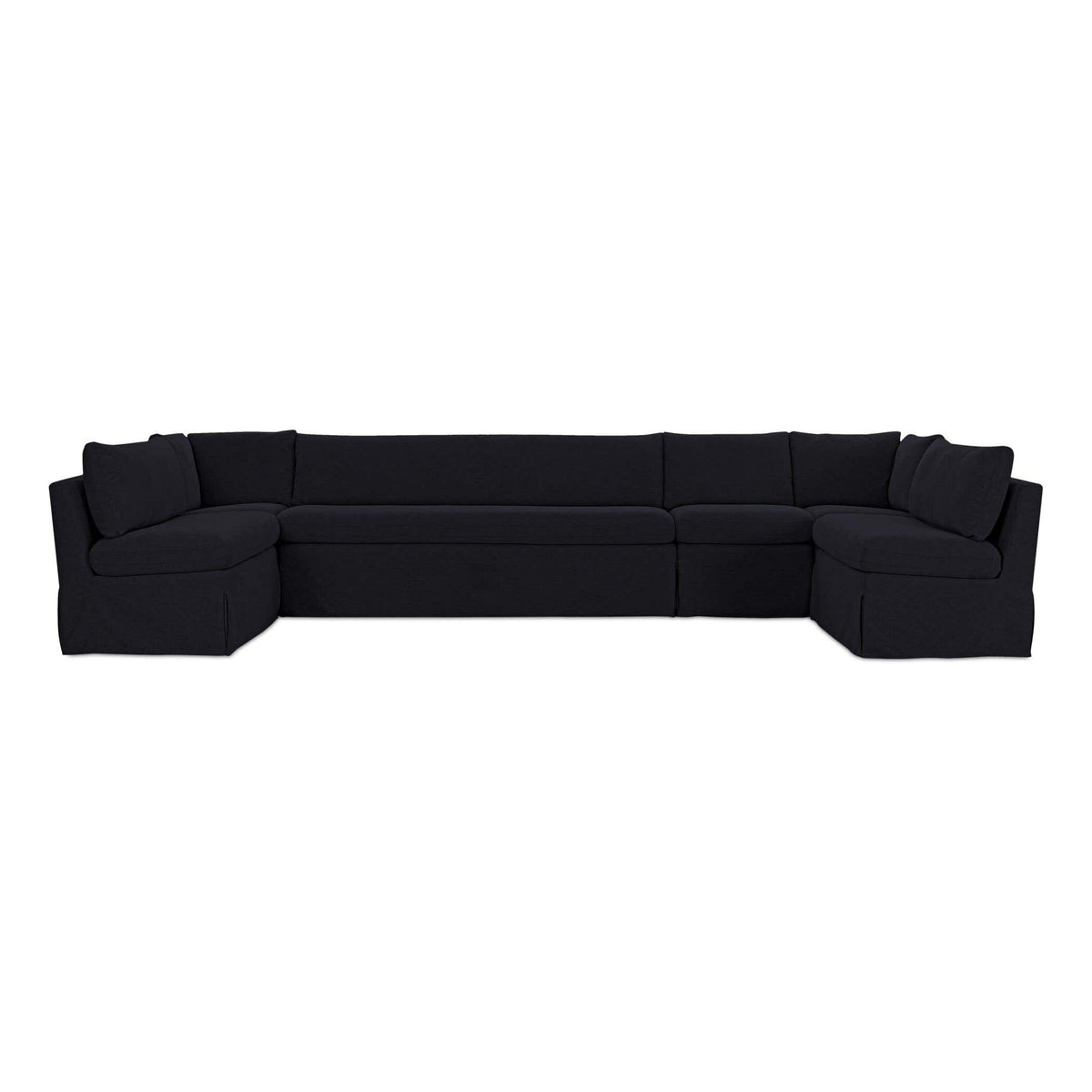 Fable Slipcover Dining Banquette U-Shape Black 154 in by Moe's Home Collection