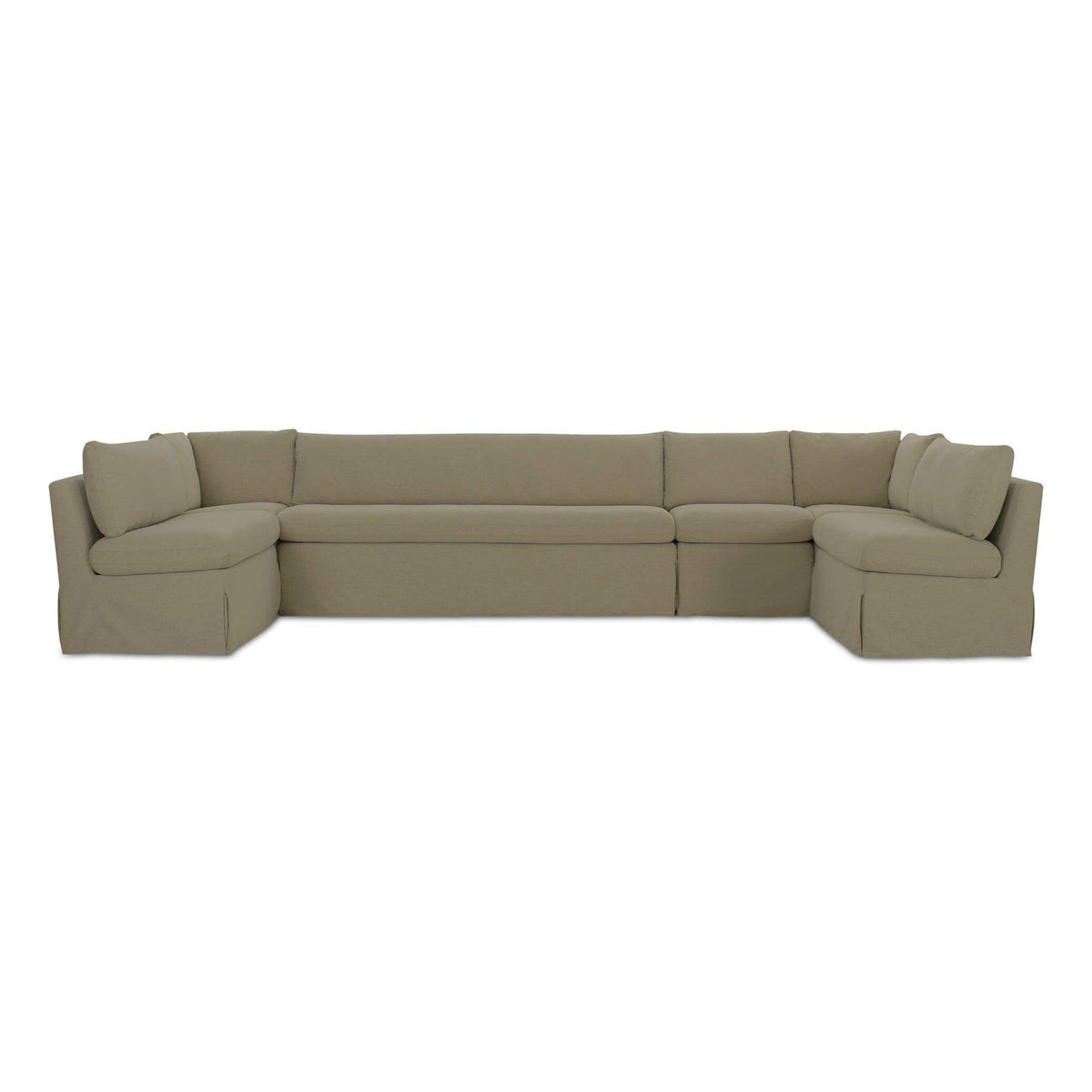 Fable Slipcover Dining Banquette U-Shape Olive 154 in by Moe's Home Collection