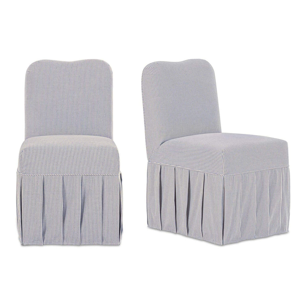 Liv Slipcover Dining Chair Navy Stripe - Set of Two by Moe's Home Collection