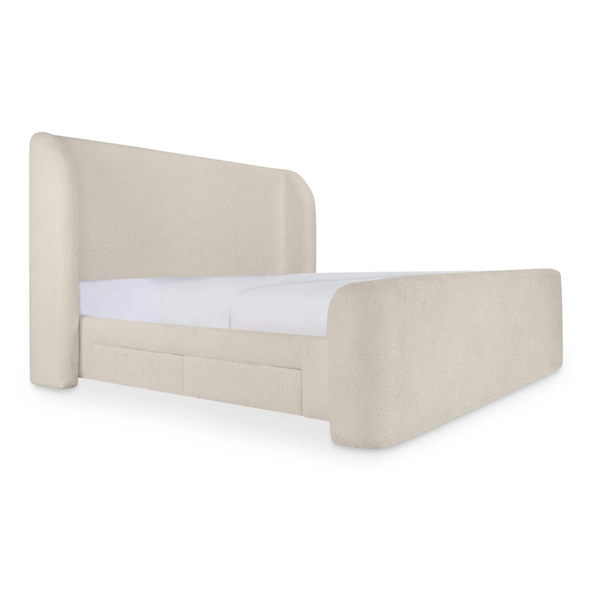 Sophia Queen Storage Bed Cream Chenille by Moe's Home Collection