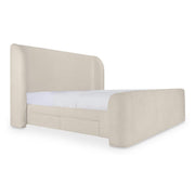 Sophia King Storage Bed Cream Chenille by Moe's Home Collection