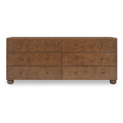 York 6 Drawer Dresser Warm Brown Burl by Moe's Home Collection