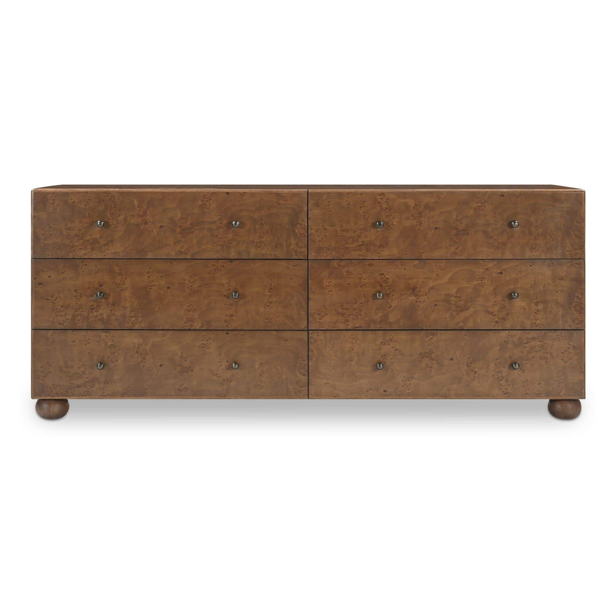 York 6 Drawer Dresser Warm Brown Burl by Moe's Home Collection