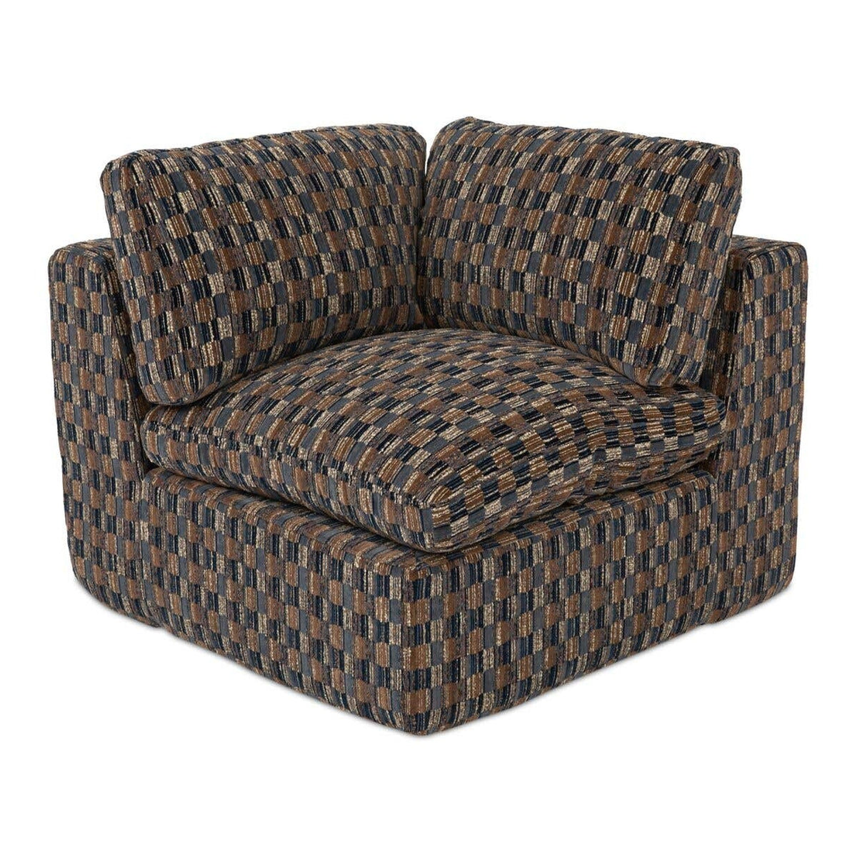 Cates Corner Chair Navy And Brown by Moe's Home Collection