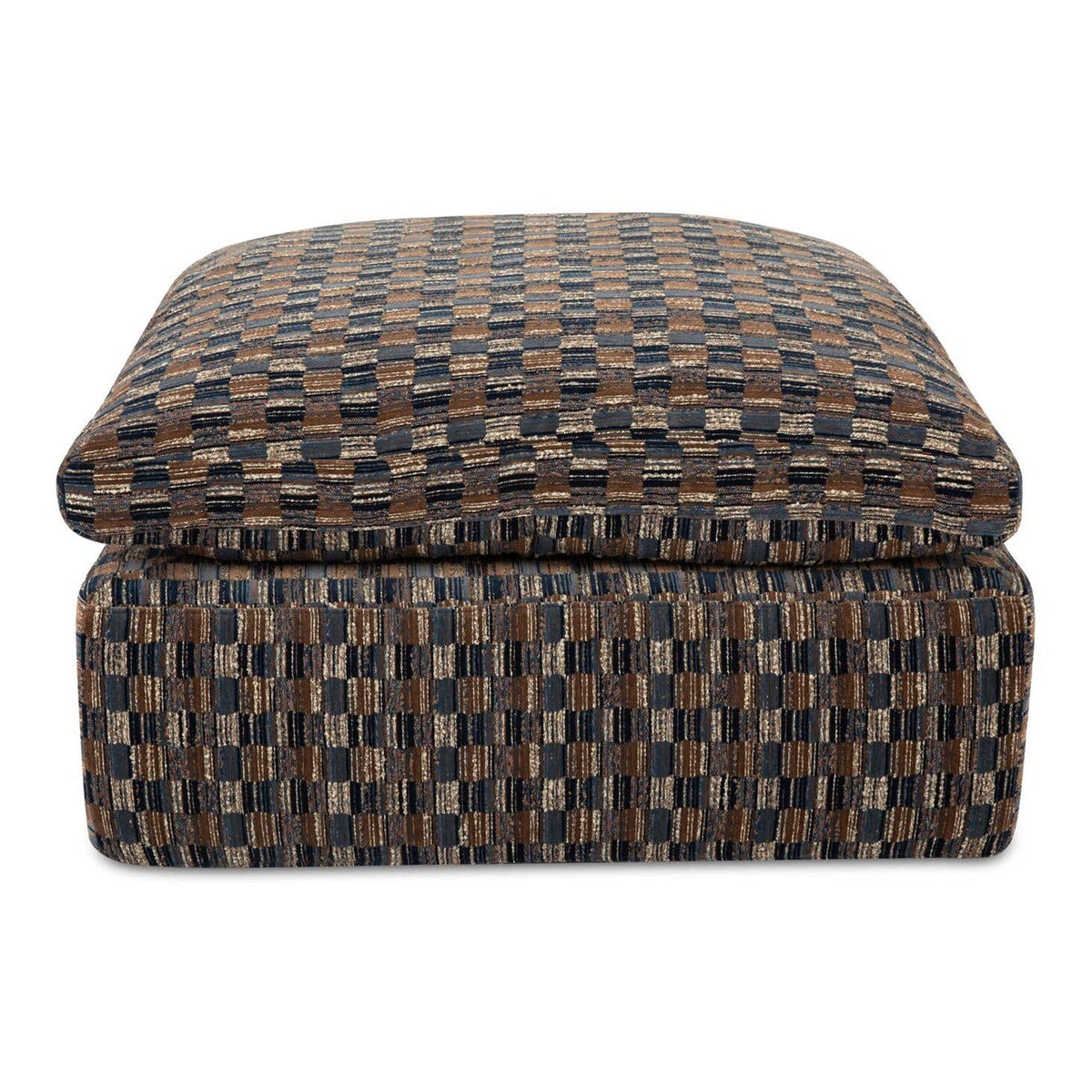 Cates Ottoman Navy And Brown by Moe's Home Collection
