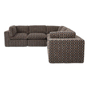 Cates Classic L Modular Sectional Navy And Brown by Moe's Home Collection