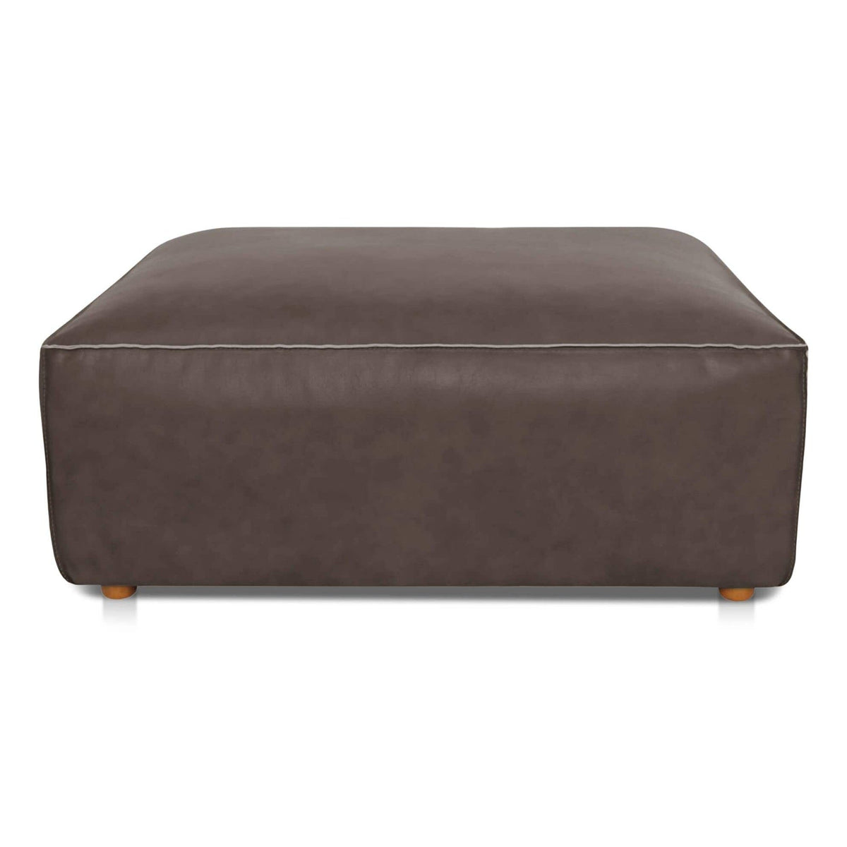 Form Ottoman Slate Brown Leather by Moe's Home Collection