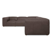 Form Classic L-Shaped Modular Sectional Slate Brown Leather by Moe's Home Collection