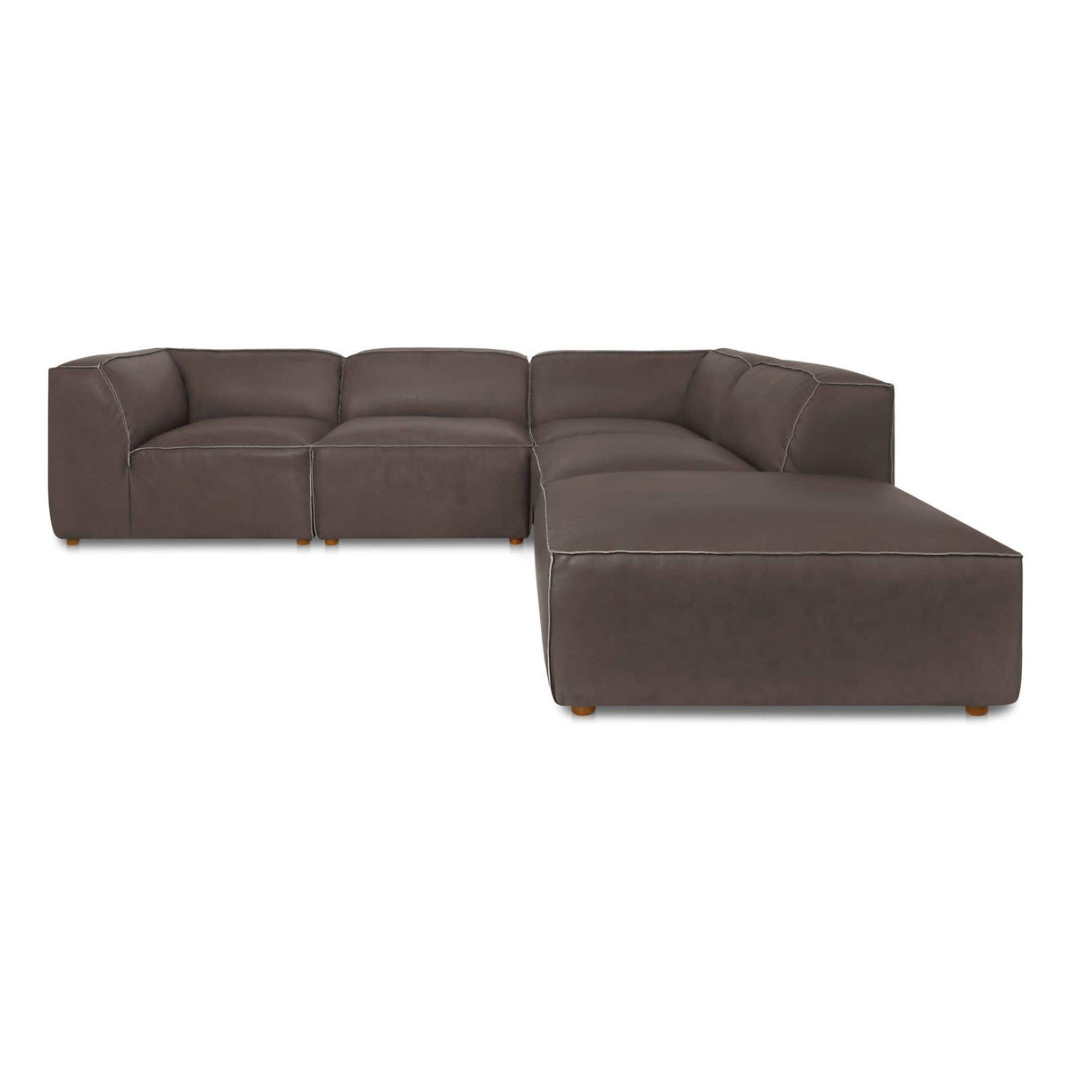 Form Dream Modular Sectional Slate Brown Leather by Moe's Home Collection