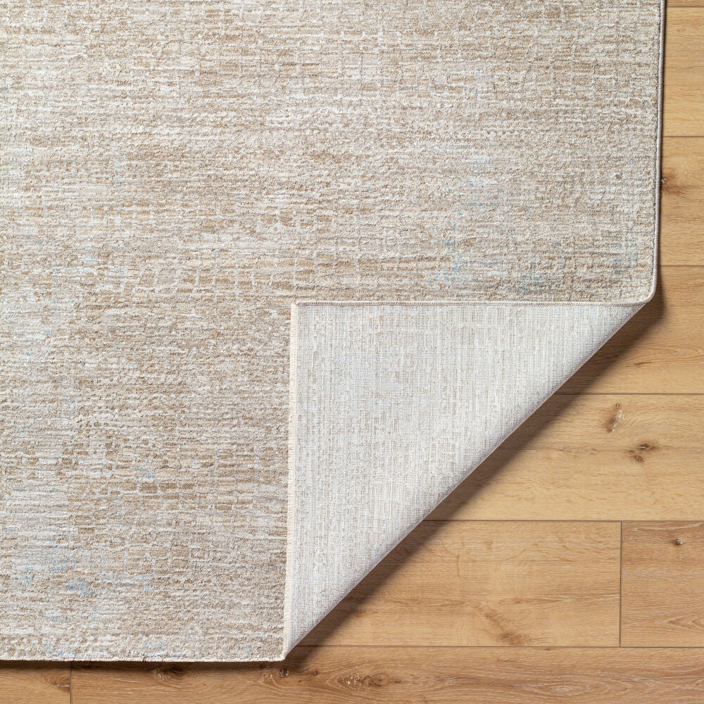 Masterpiece Ice Blue/Medium Gray Machine Woven Rug - fold