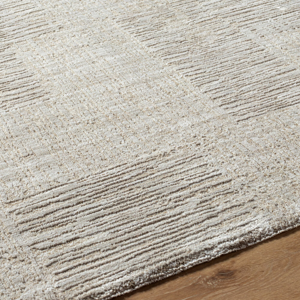 Masterpiece Cream/Medium Gray Machine Woven Rug MPC-2309 - texture