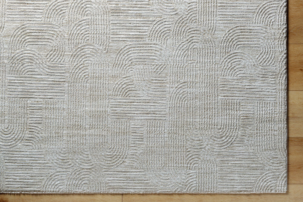 Masterpiece Cream/Medium Gray Machine Woven Rug MPC-2311 - overhead