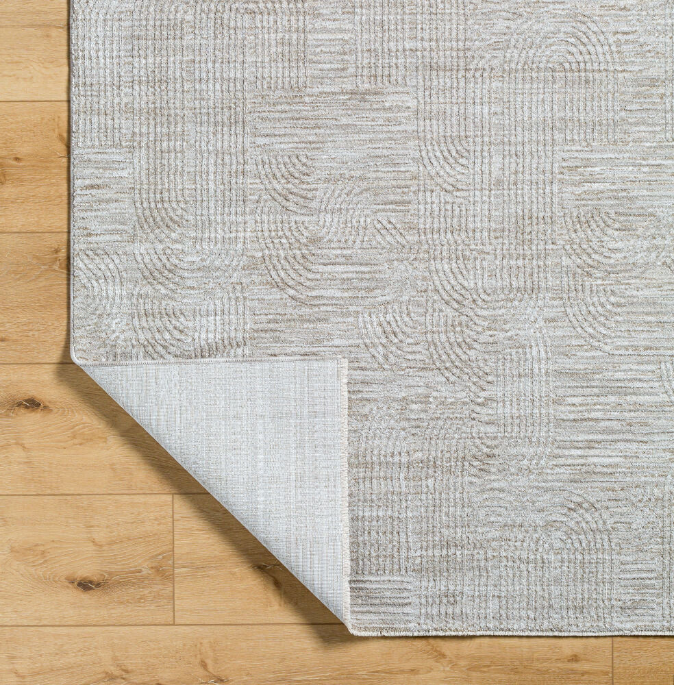 Masterpiece Cream/Medium Gray Machine Woven Rug MPC-2311 - fold