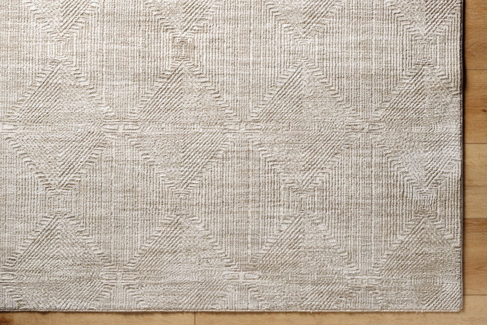 Masterpiece Cream/Medium Gray Machine Woven Rug MPC-2313 - overhead