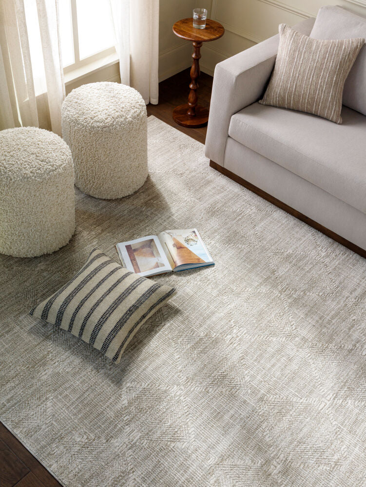 Masterpiece Cream/Medium Gray Machine Woven Rug MPC-2313 - styleshot
