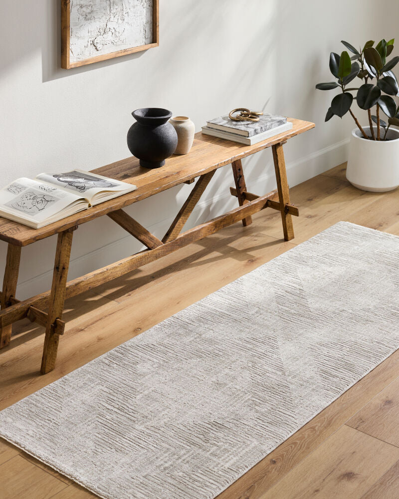 Masterpiece Cream/Medium Gray Machine Woven Rug MPC-2324 - roomscene