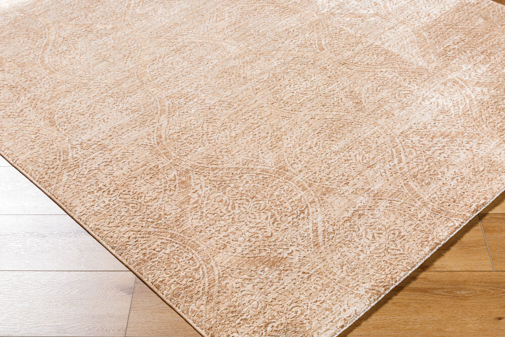 Masterpiece Beige/Light Beige Machine Woven Rug - corner