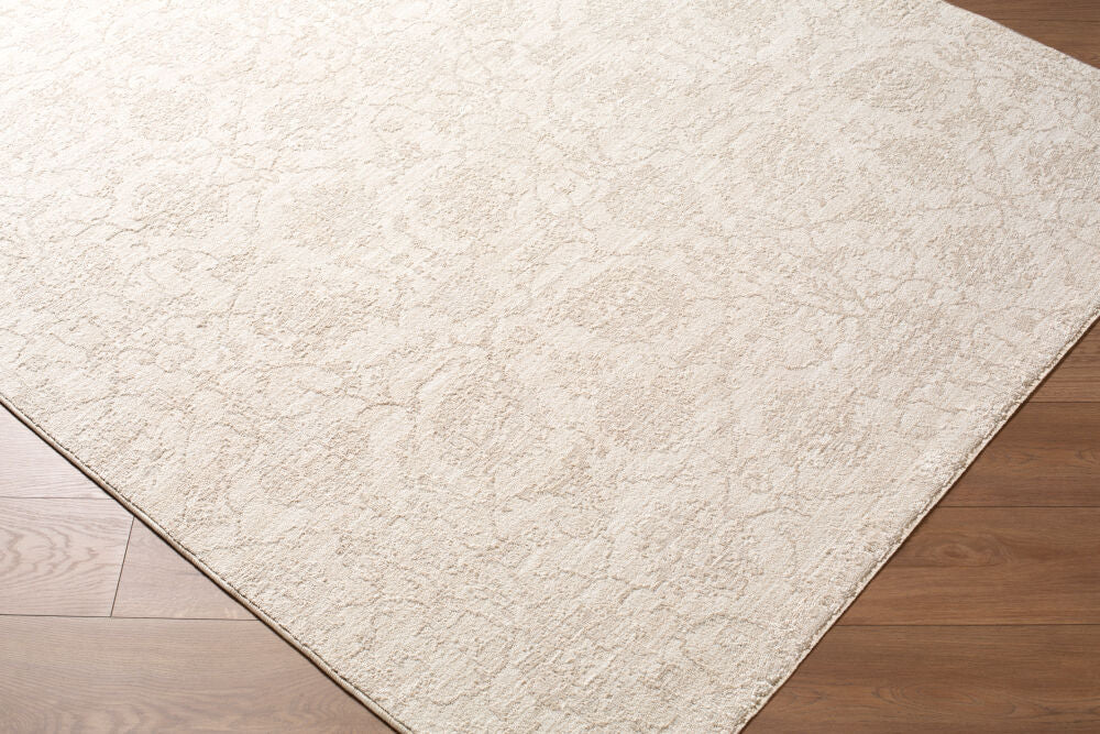 Masterpiece Cream/Off-White Machine Woven Rug - corner