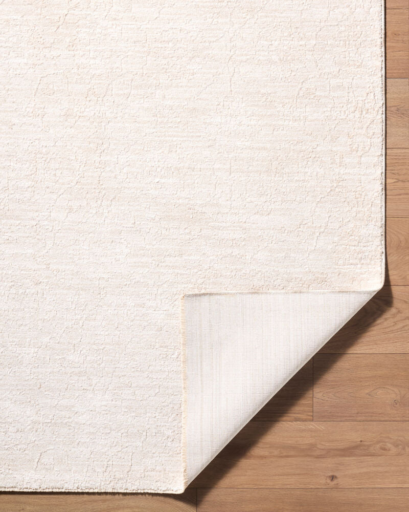 Masterpiece Cream/Off-White Machine Woven Rug - fold