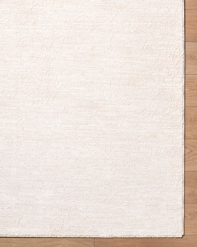 Masterpiece Cream/Off-White Machine Woven Rug - overhead
