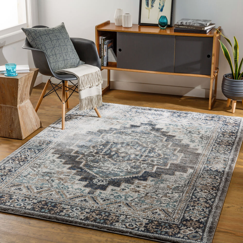 Montana Black/Tan Machine Woven Rug MTN-2307 - roomscene