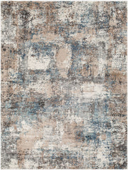 Montana Aqua/Tan Machine Woven Rug - 3'11" x 5'7"