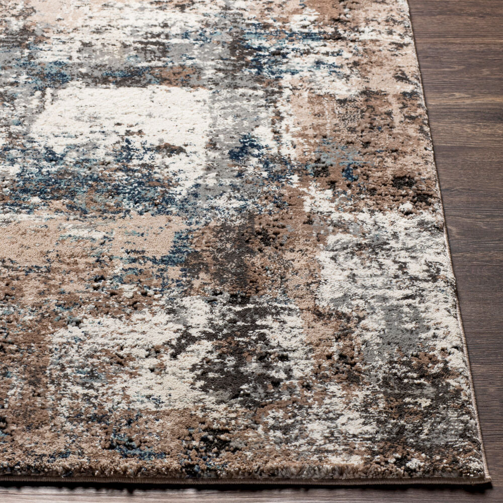 Montana Aqua/Tan Machine Woven Rug - front