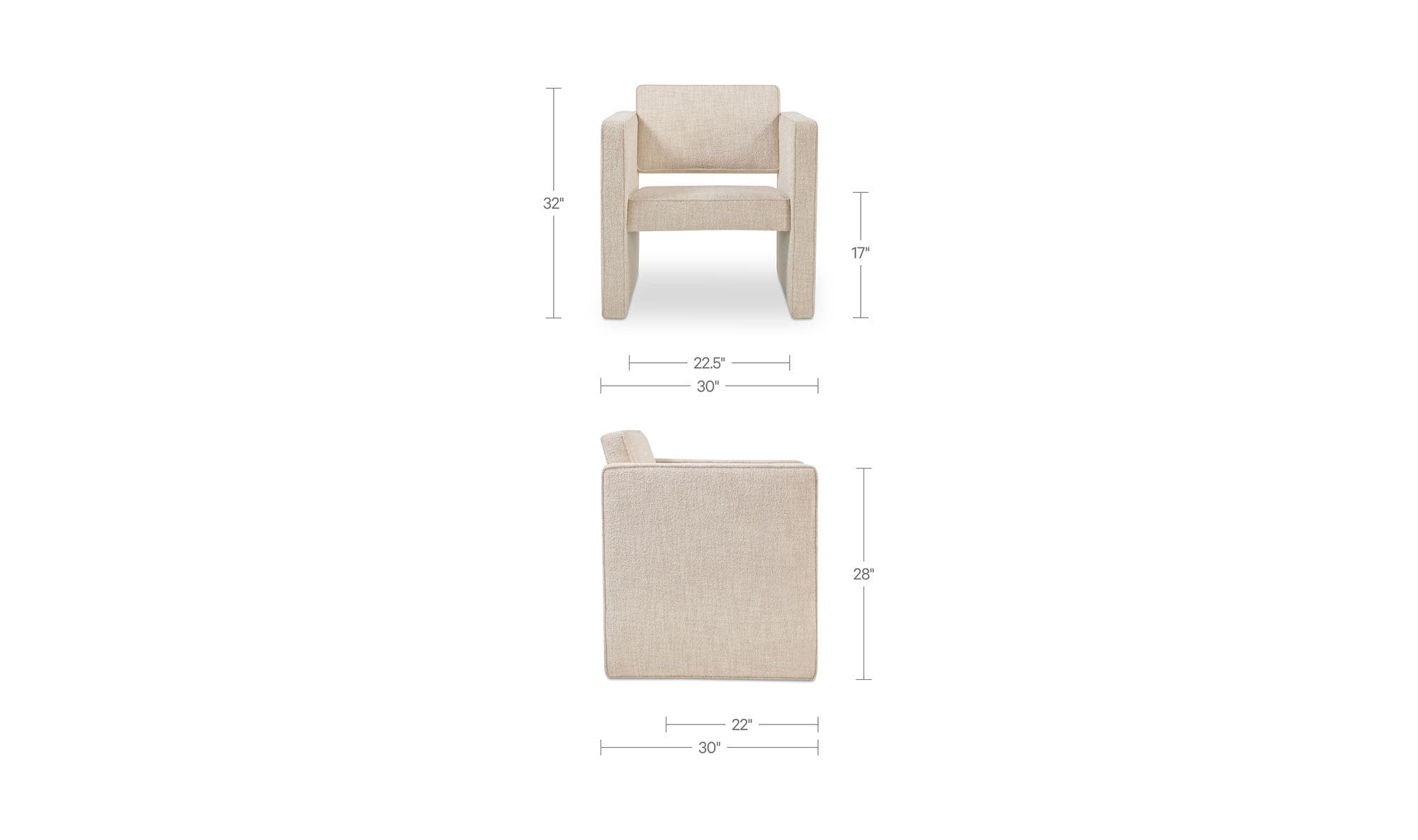 Harris Accent Chair Oat by Moe's Home Collection - view 12